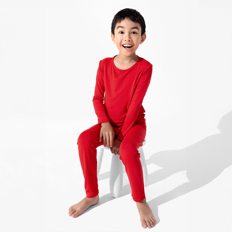 Winterberry Red Kids Bamboo Pajamas