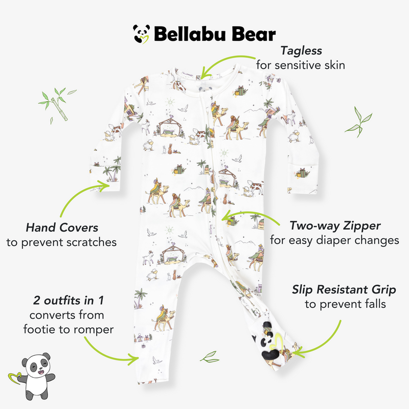 Holy Night Bamboo Convertible Footie