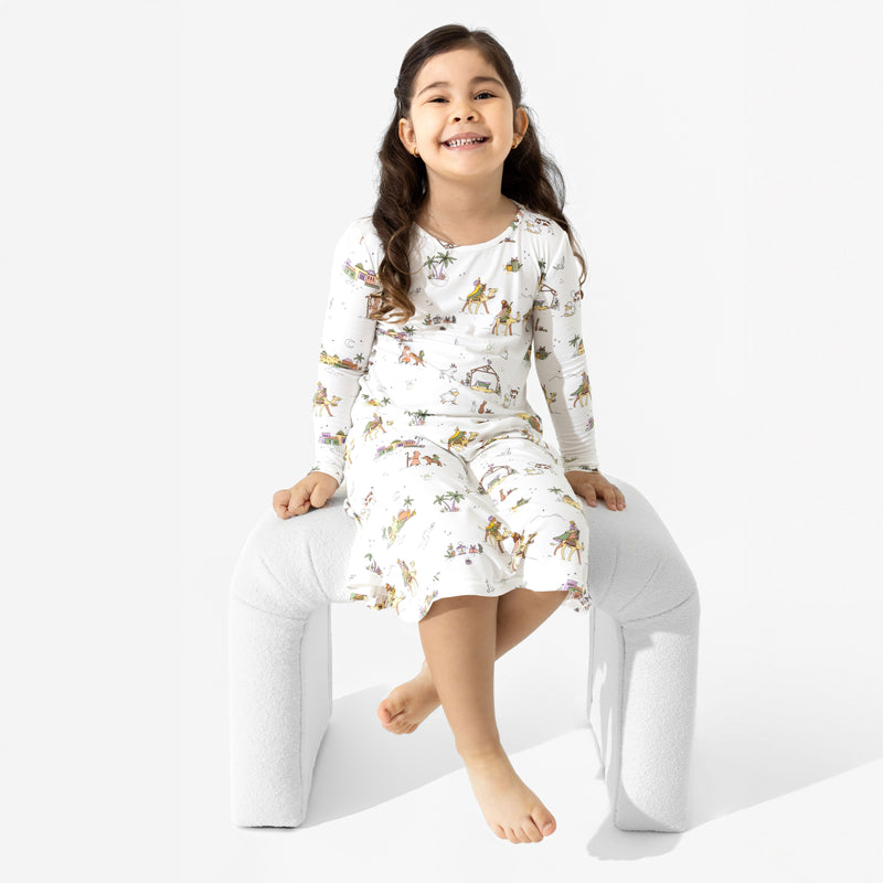Holy Night Bamboo Girls' Long Sleeve Dress