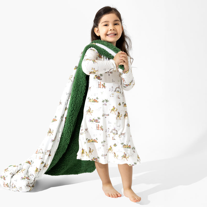 Holy Night Bamboo Girls' Long Sleeve Dress