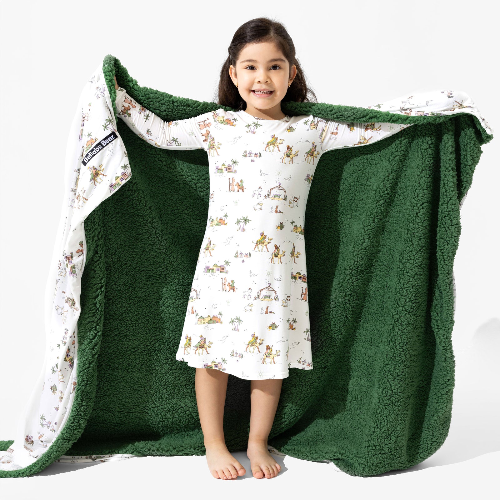 Holy Night Bamboo Girls' Long Sleeve Dress