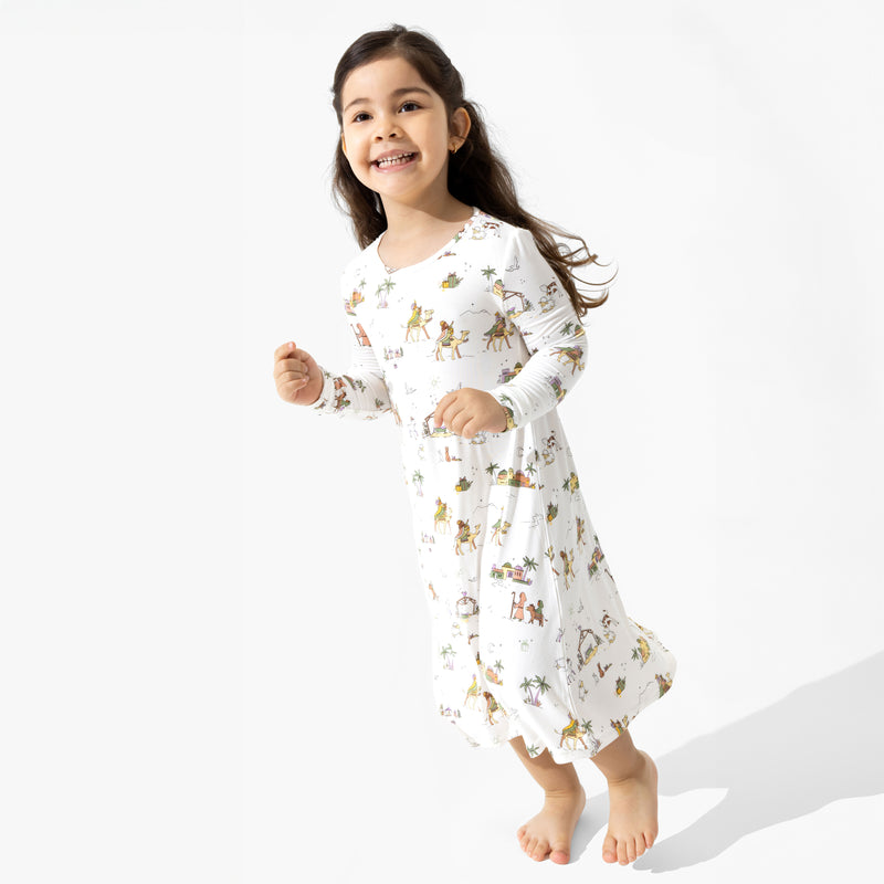 Holy Night Bamboo Girls' Long Sleeve Dress