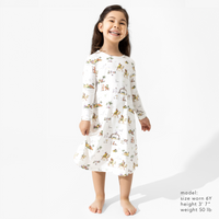 Holy Night Bamboo Girls' Long Sleeve Dress