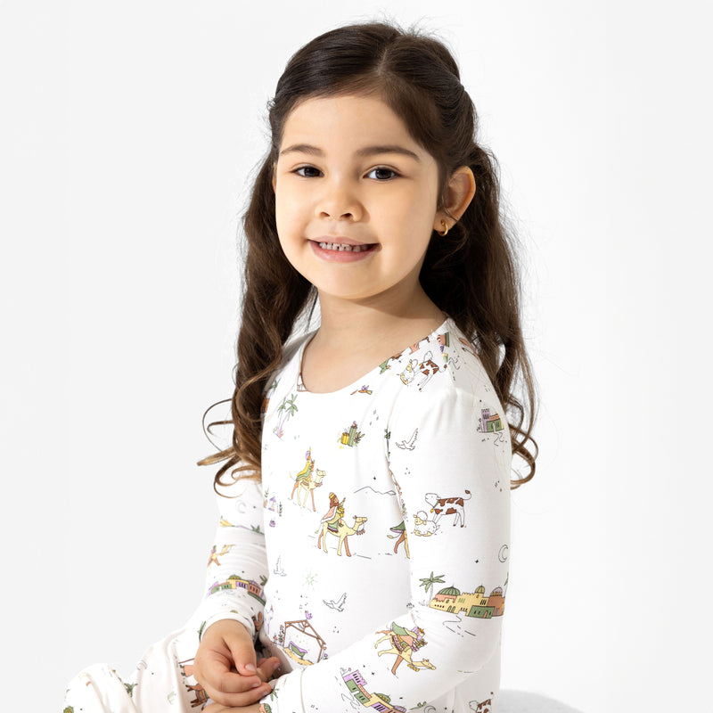 Holy Night Bamboo Girls' Long Sleeve Dress