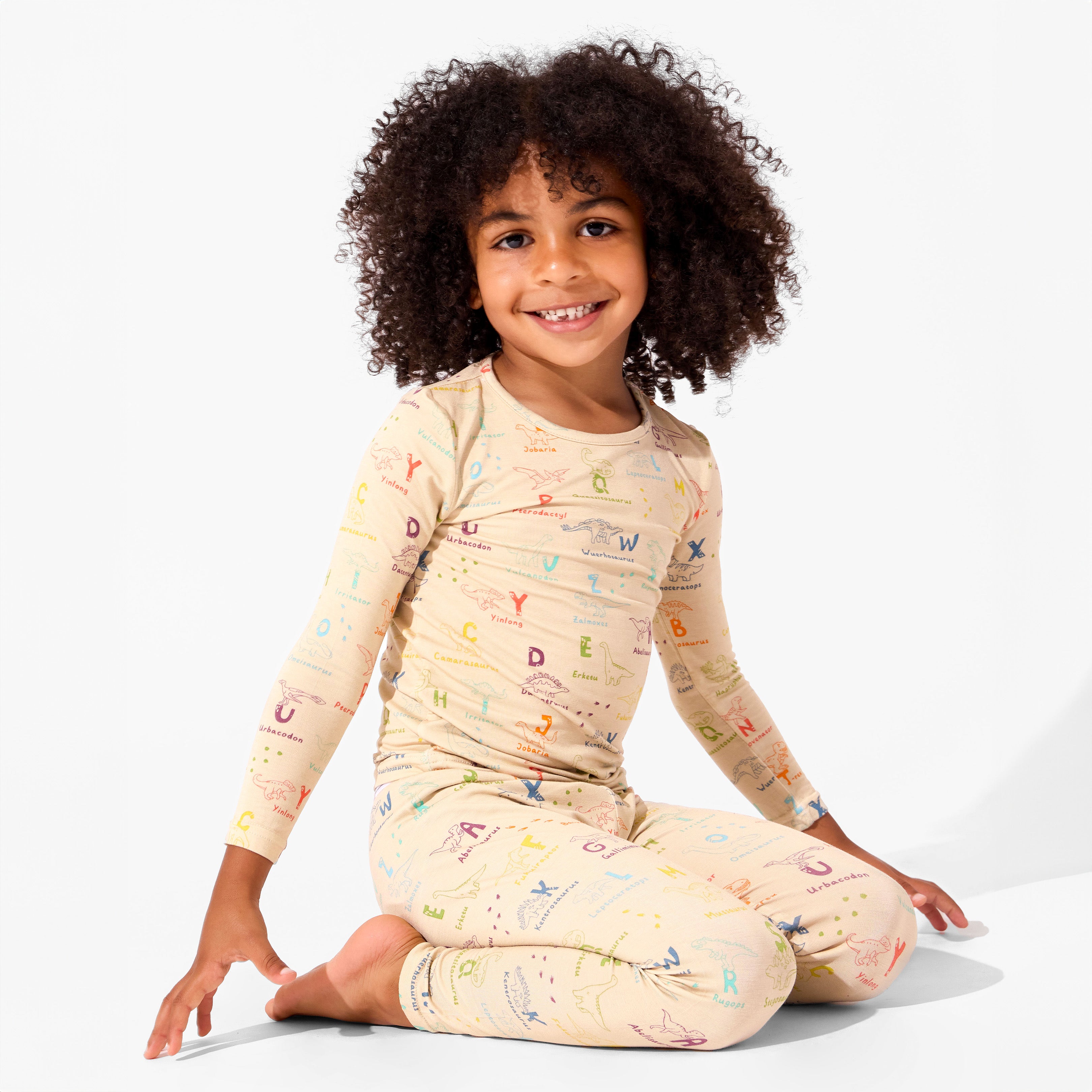 Back to School Dino ABCs Kids Bamboo Pajamas - Bellabu Bear