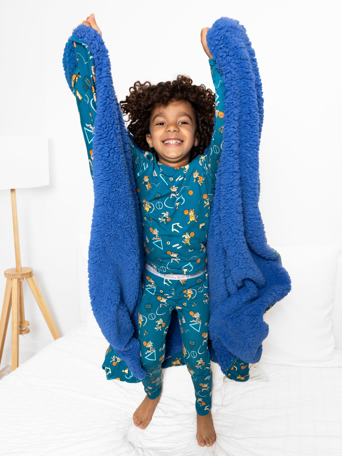 Basketball Pups Bamboo Sherpa Blanket