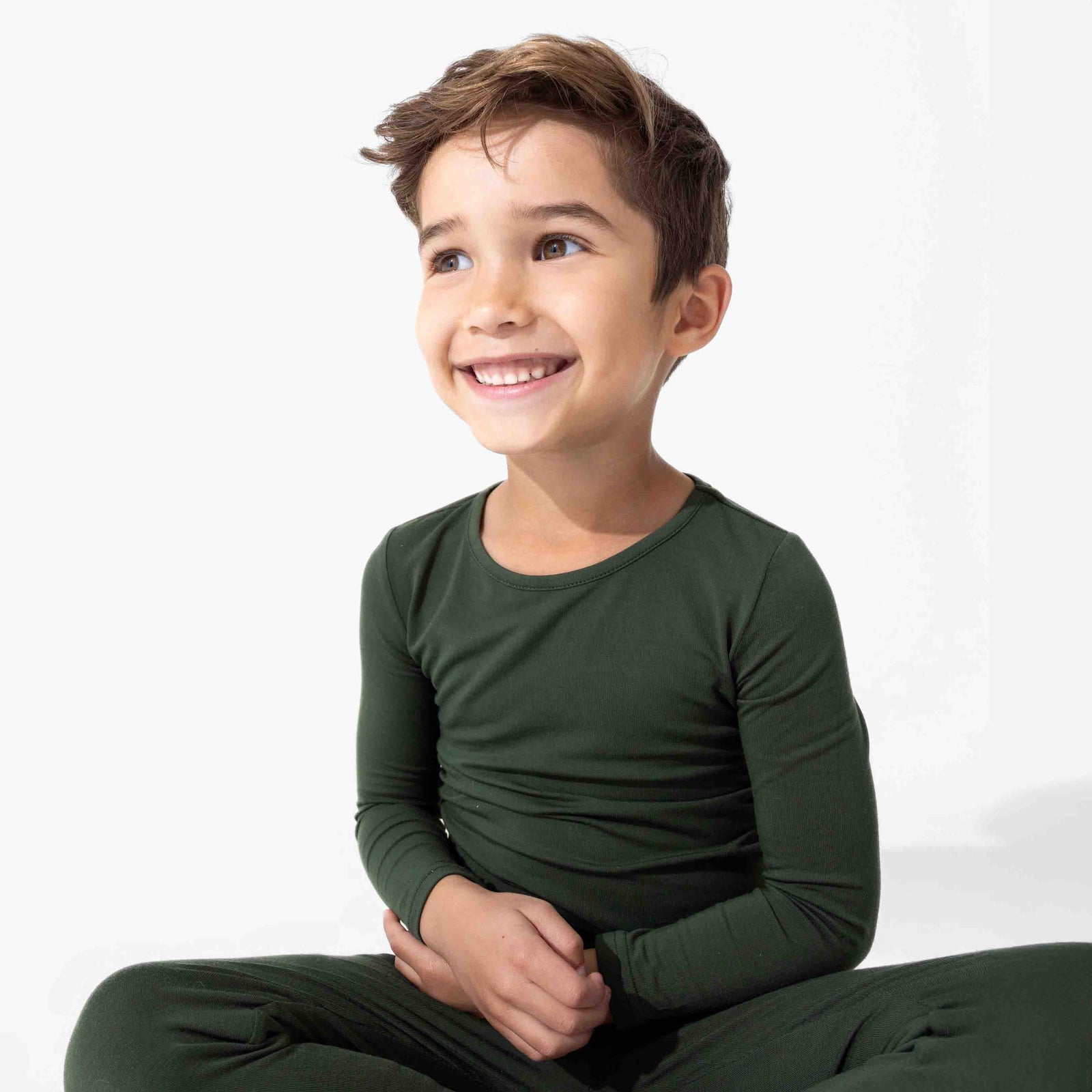 Pine Green Bamboo Kids Pajamas