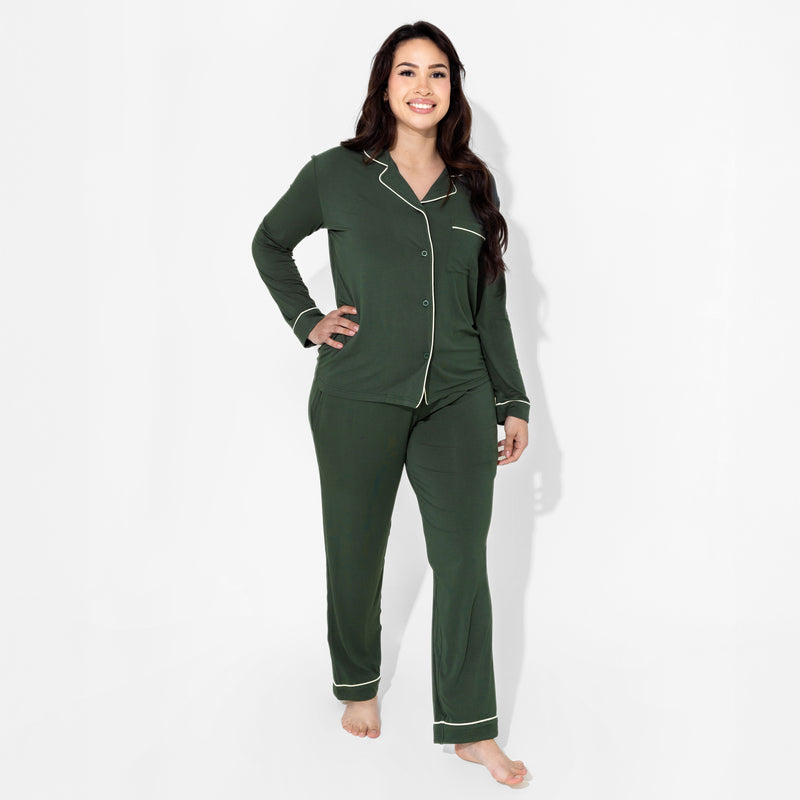 Pine Green Bamboo Women's Pajama Set