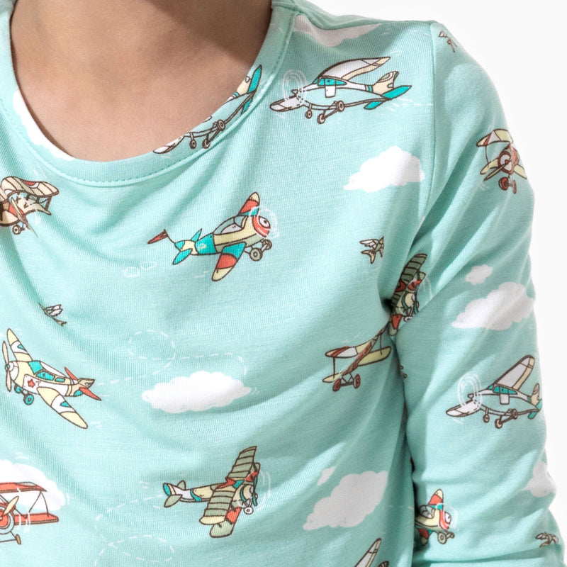 Vintage Airplanes Bamboo Kids Pajamas