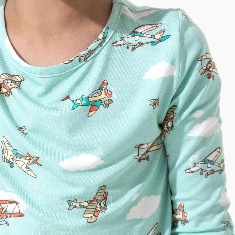 Vintage Airplanes Bamboo Kids Pajamas