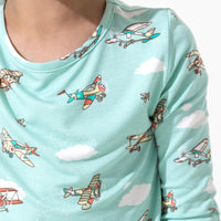 Vintage Airplanes Bamboo Kids Pajamas