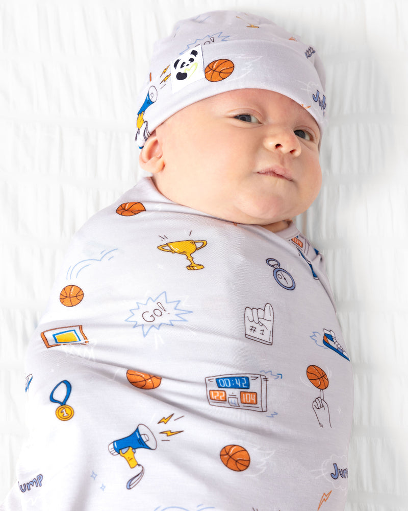 All Star Basketball Bamboo Swaddle & Beanie Set