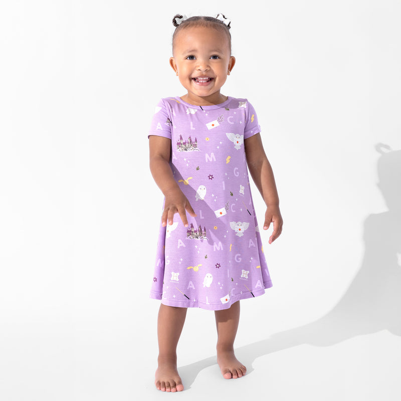 Hedwig's Magical Mail Bamboo Girls' Short Sleeve Dress