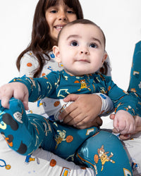 Basketball Pups Bamboo Convertible Footie