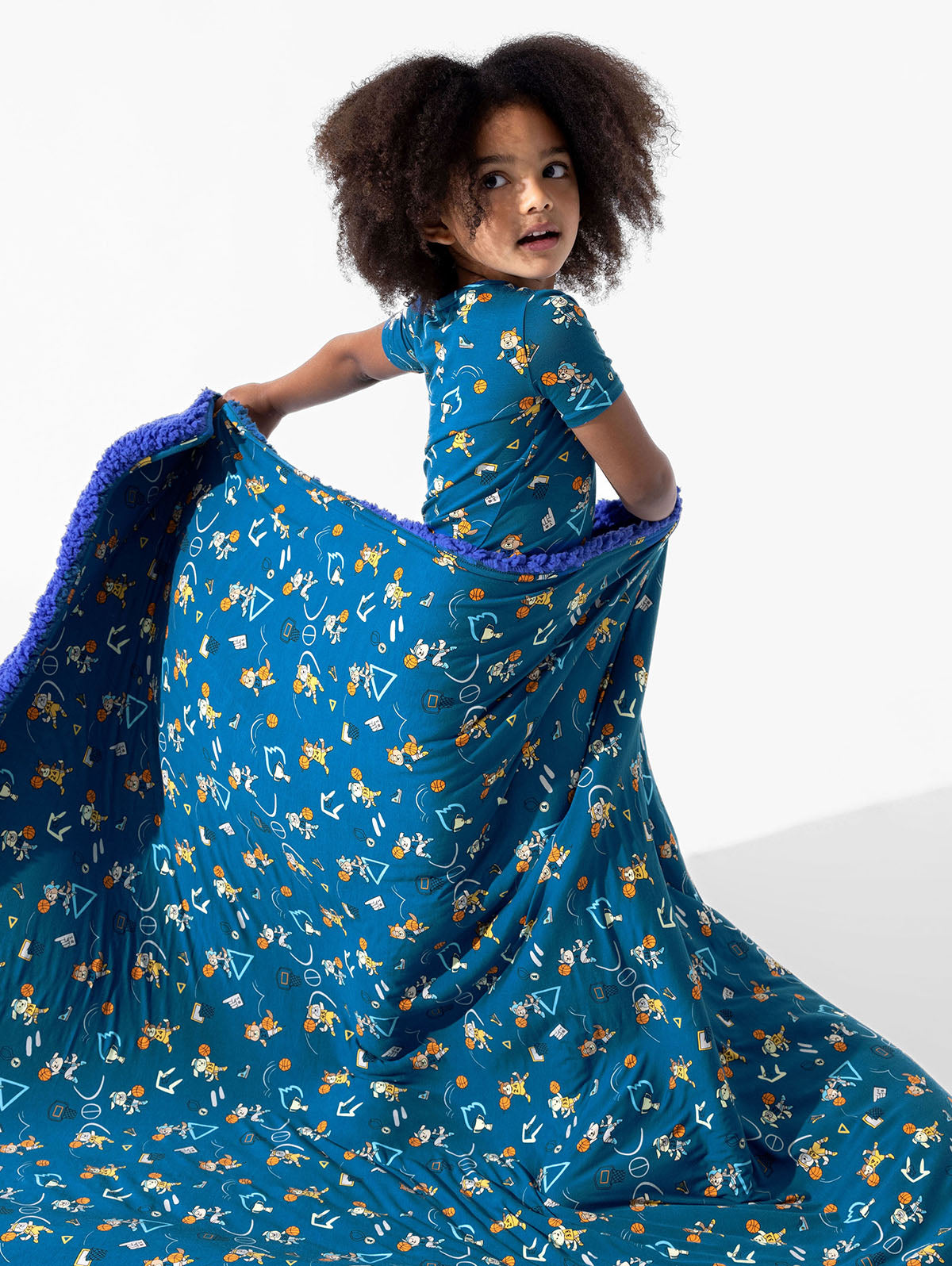 Basketball Pups Bamboo Sherpa Blanket