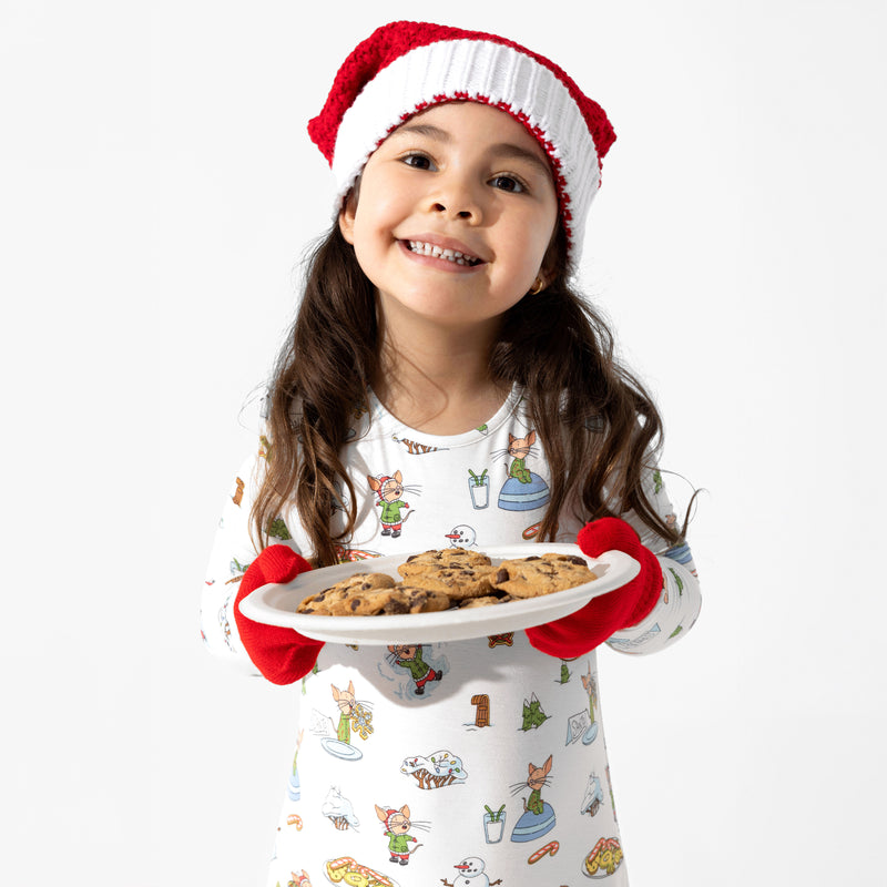 If You Give A Mouse A Cookie Christmas Bamboo Girls' Long Sleeve Dress