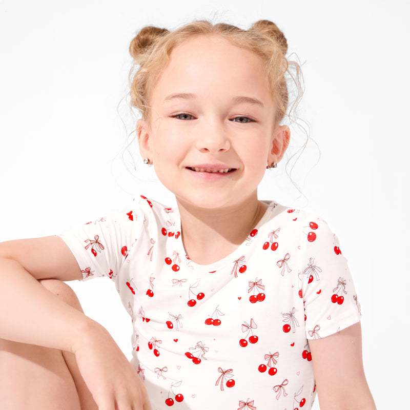 Cherry On Top Bamboo Kids Pajama Short Set