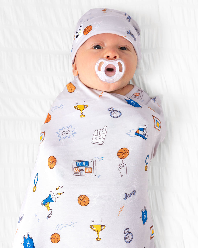 All Star Basketball Bamboo Swaddle & Beanie Set