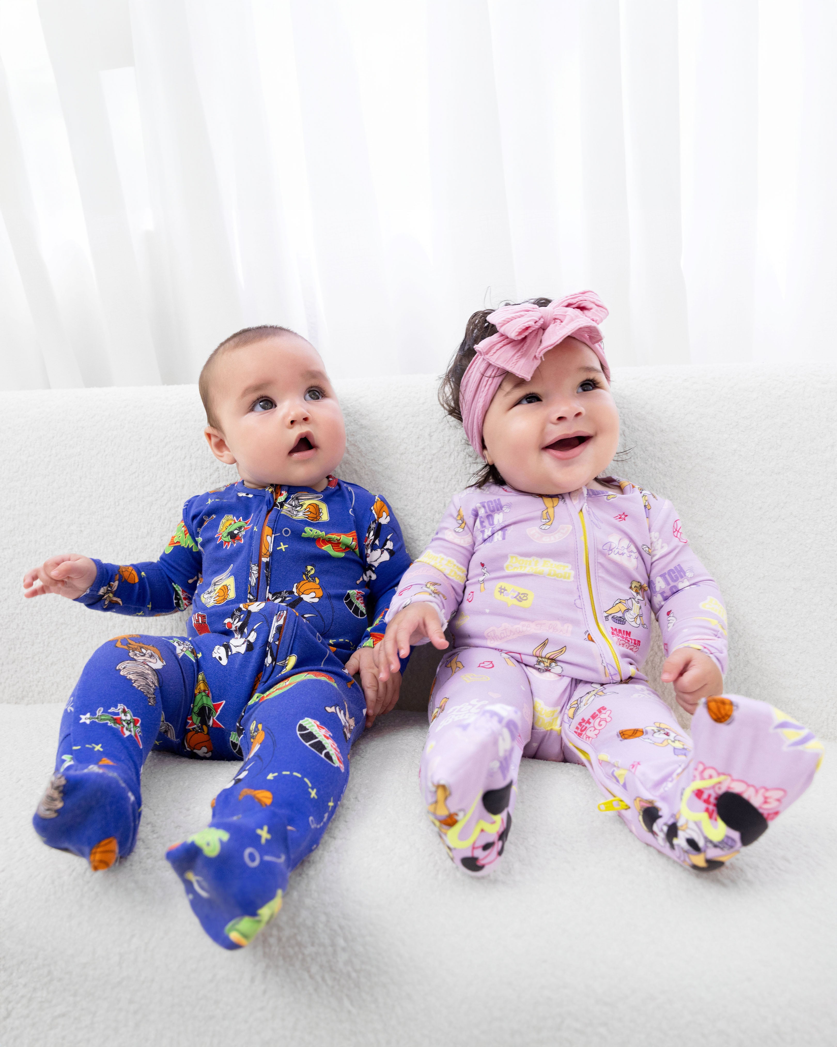 Space Jam Bamboo Convertible Footie | Soft Baby Bamboo Zipper