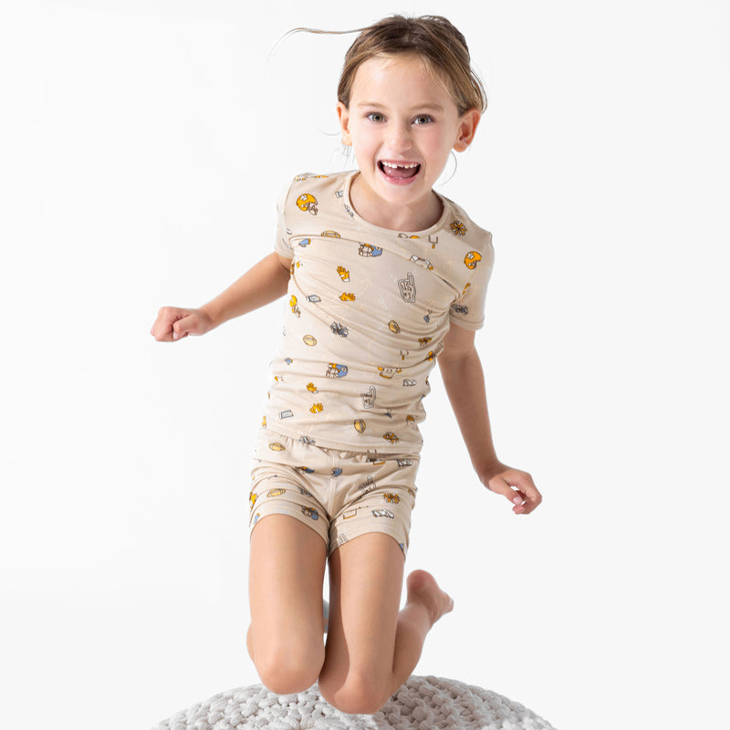 Football Bamboo Kids Pajama Short Set