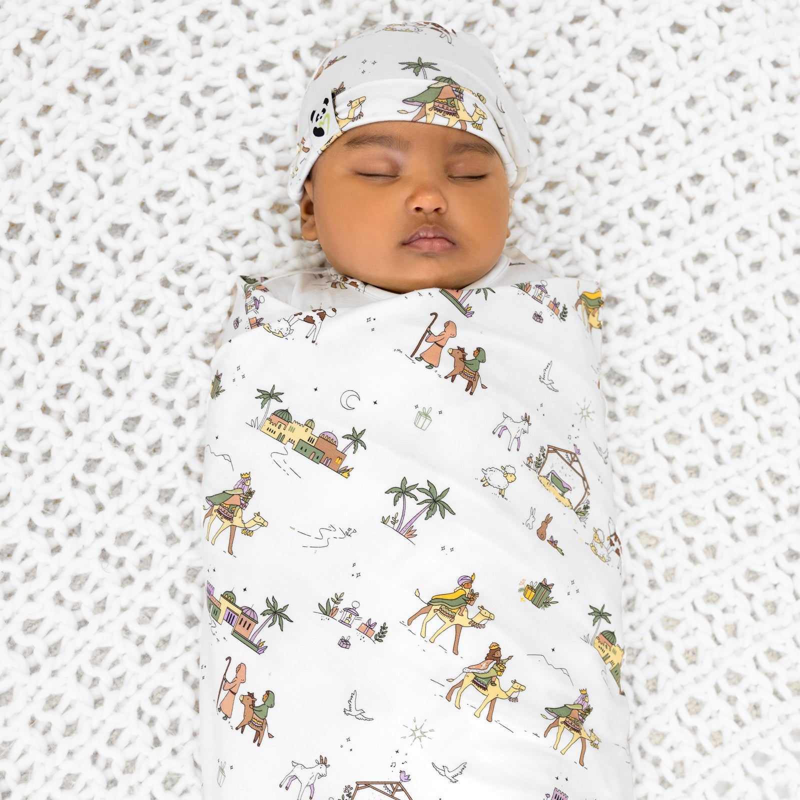 Holy Night Bamboo Swaddle & Beanie Set
