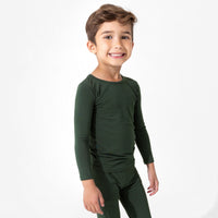 Pine Green Bamboo Kids Pajamas
