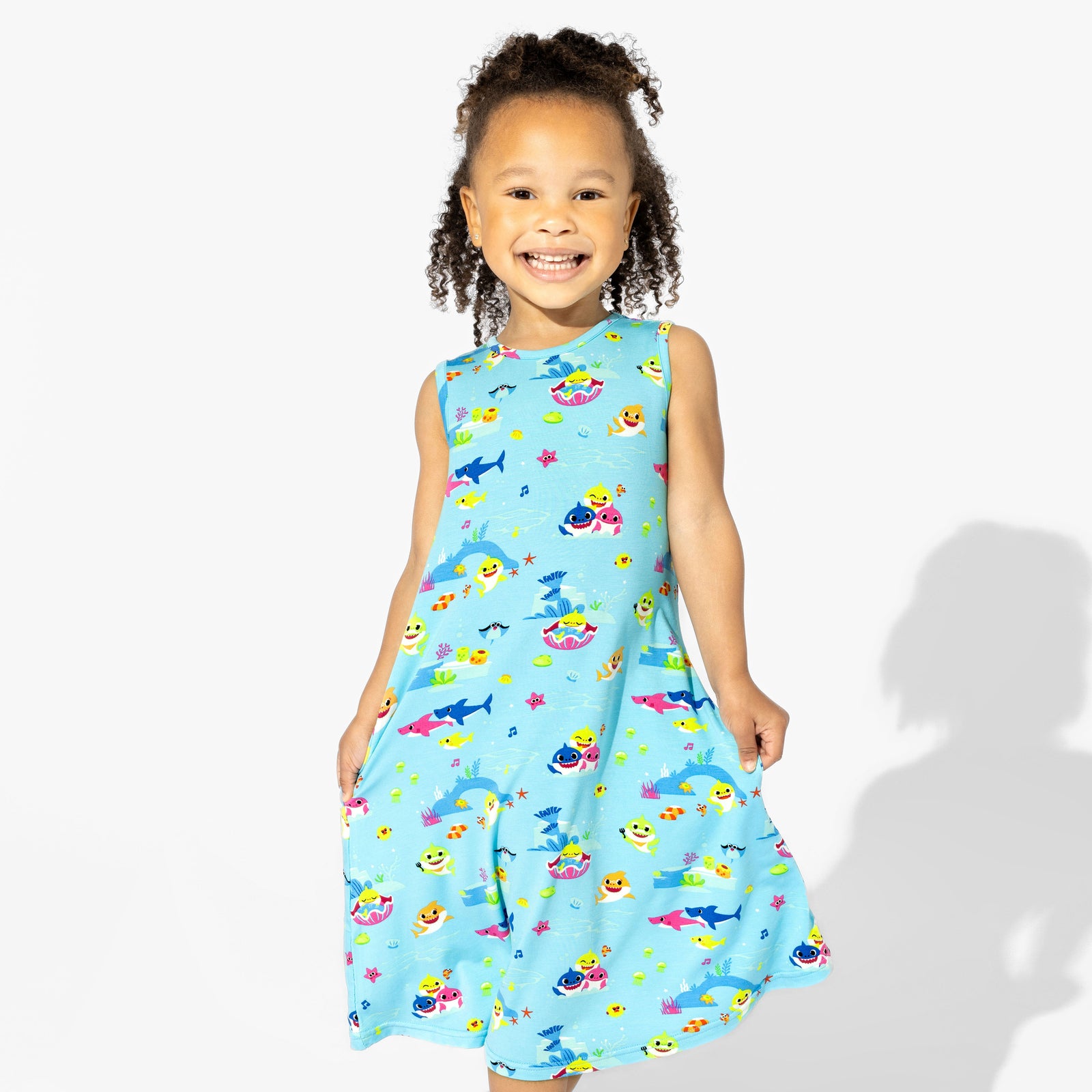 Baby Shark Bamboo Girls' Sleeveless Dress