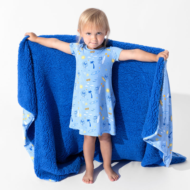 Baby Shark Surf Bamboo Girls' Short Sleeve Dress