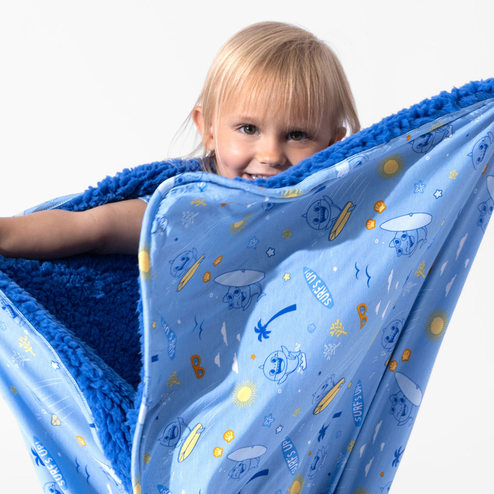 Baby Shark Surf Bamboo Sherpa Blanket