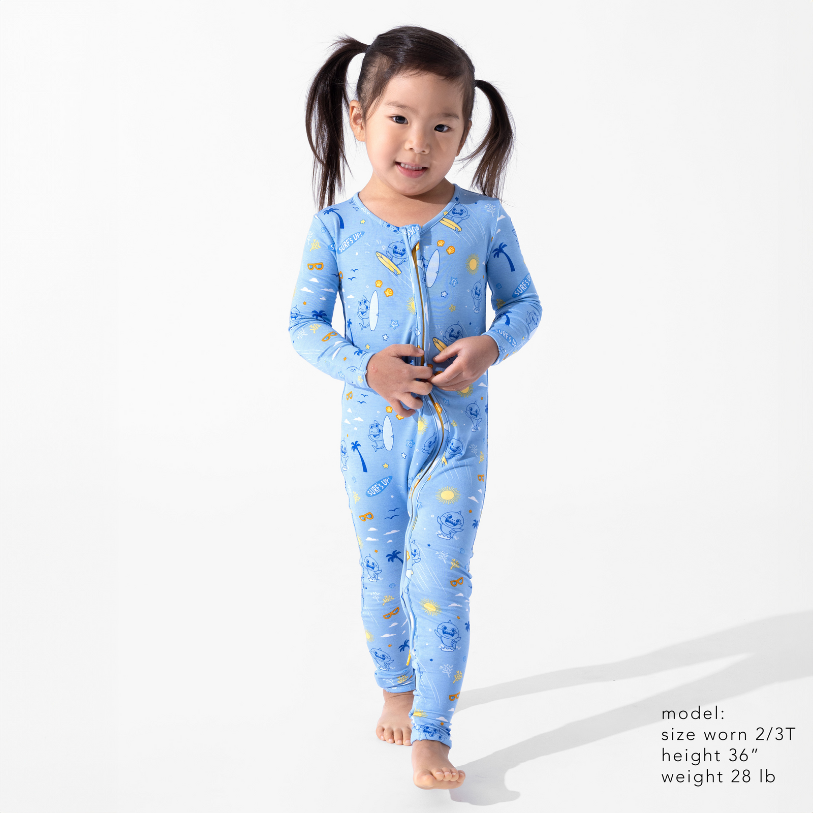 Baby Shark Surf Bamboo Convertible Footie