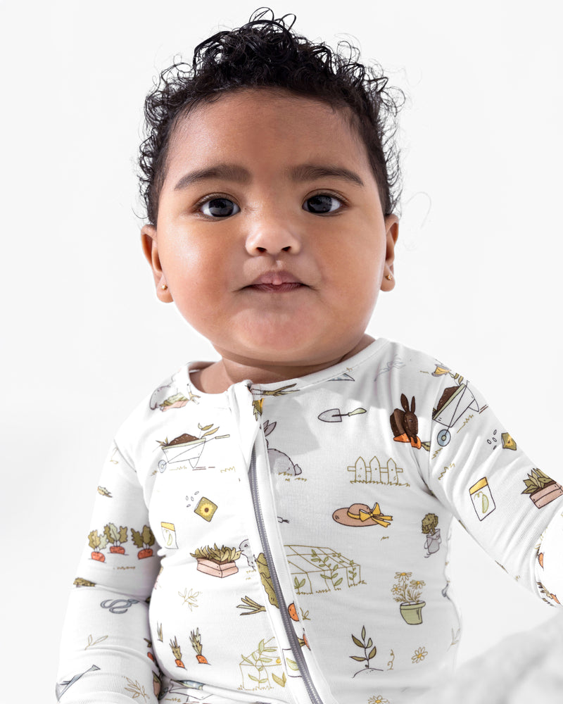 Bunny Garden Bamboo Convertible Footie