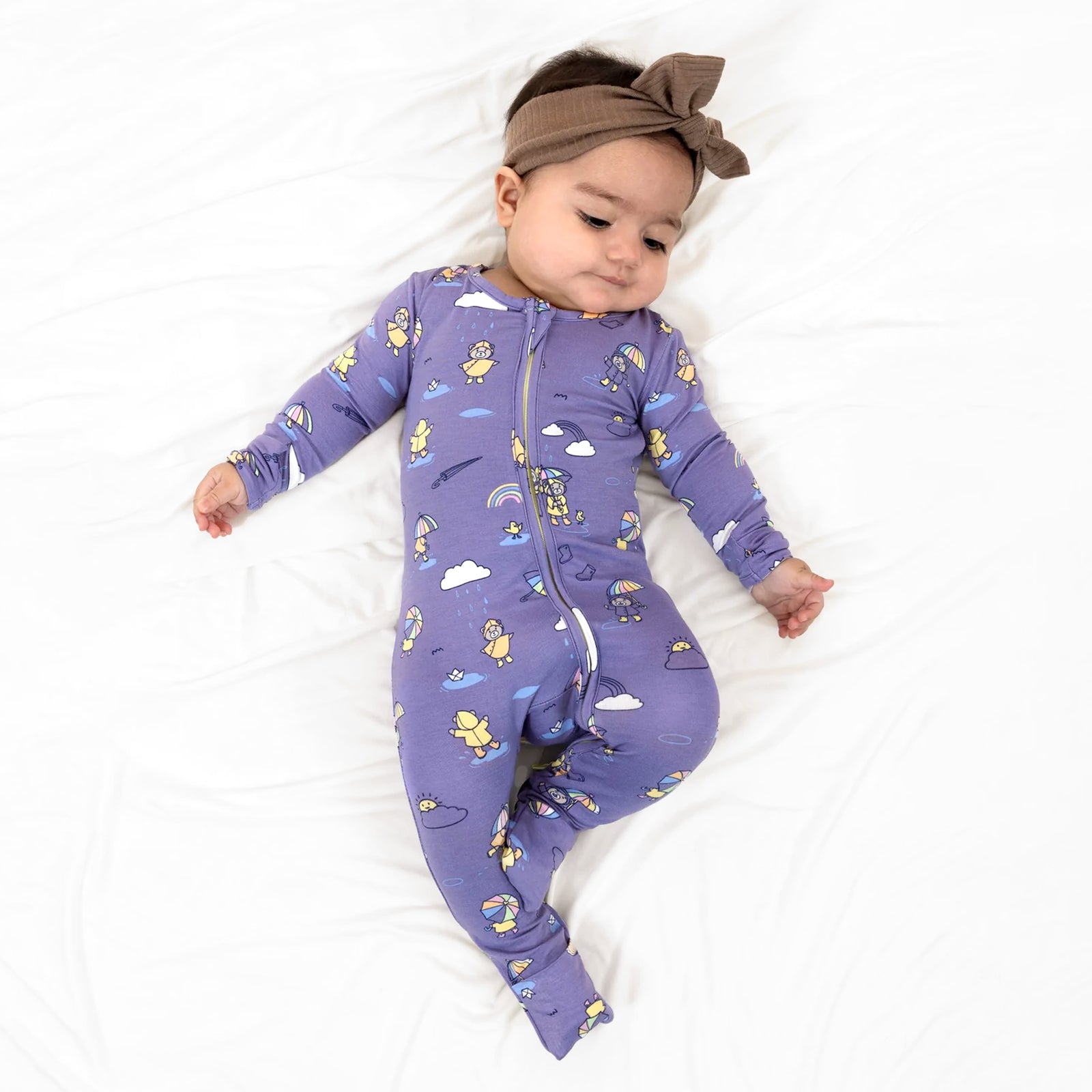 Rainbow Bear Bamboo Convertible Footie