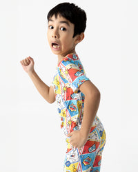 Comic Hero Bamboo Kids Pajama Short Set