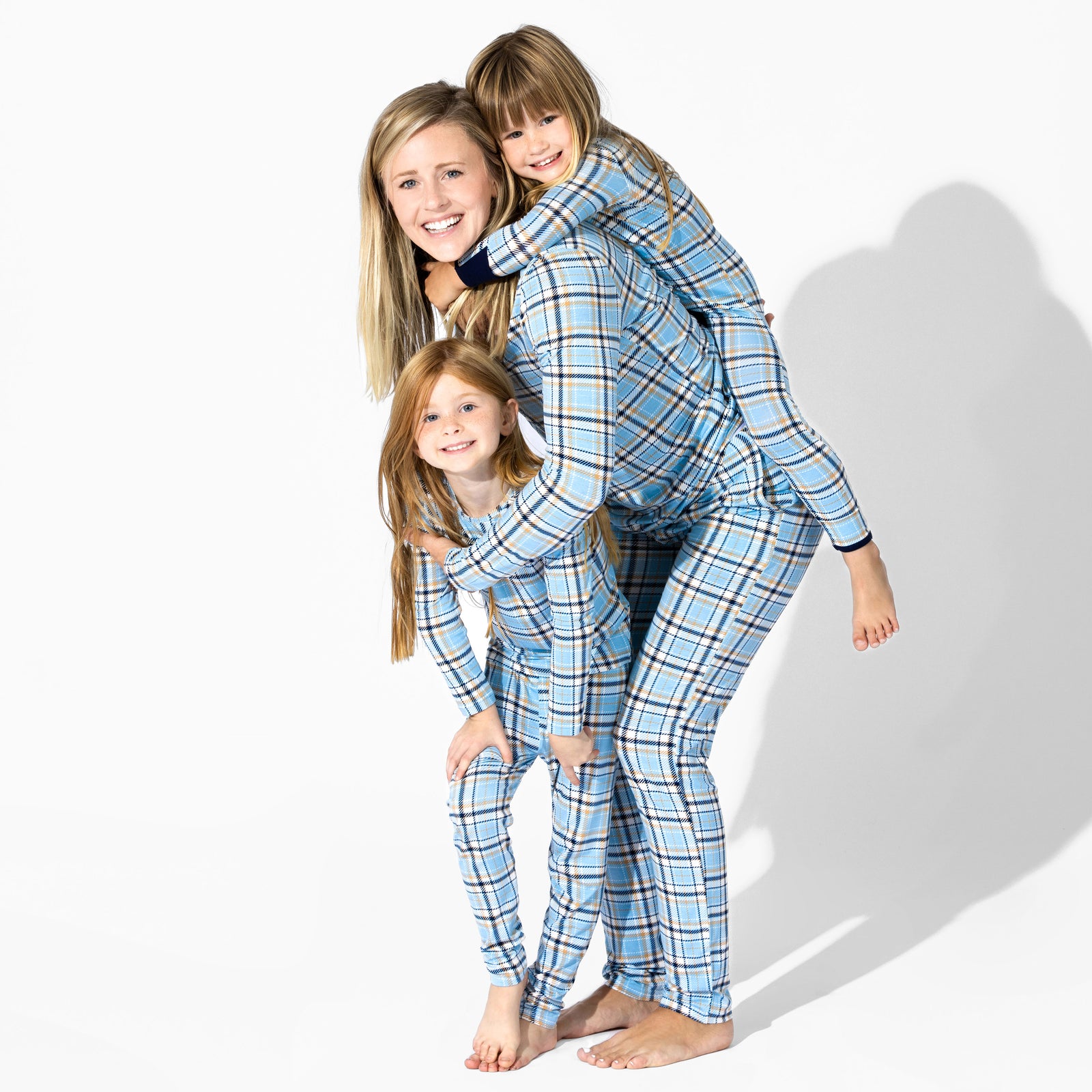 Holiday Plaid Blue Bamboo Convertible Footie