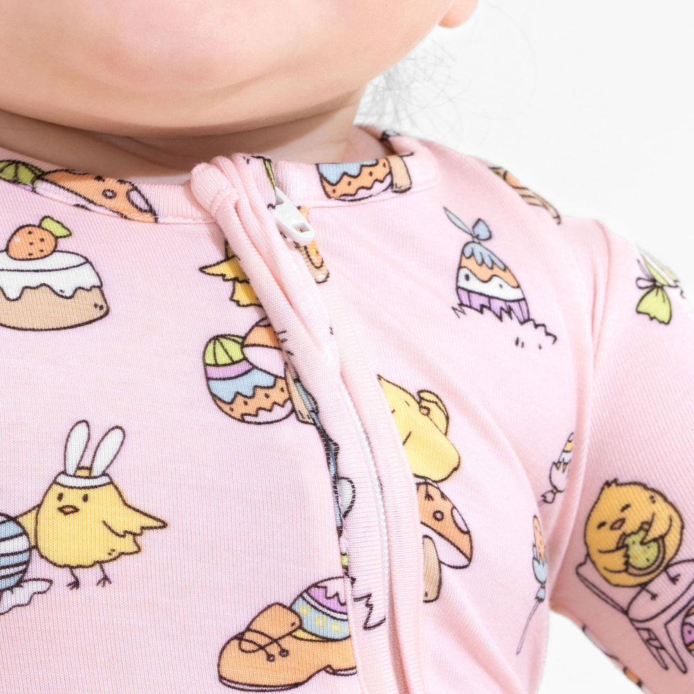 Easter Bunny Pink Bamboo Convertible Footie