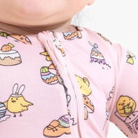 Easter Bunny Pink Bamboo Convertible Footie