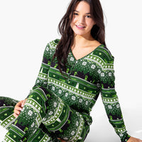 Minecraft Creeper Holiday Bamboo Women's Pajama Set