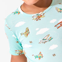 Vintage Airplanes Bamboo Kids Pajama Short Set