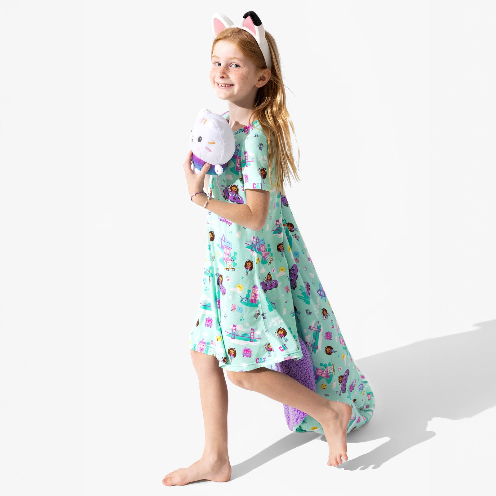 Gabby's Dollhouse: Cat Francisco Bamboo Girls' Short Sleeve Dress