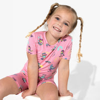 Skater Kitty Bamboo Kids Pajama Short Set