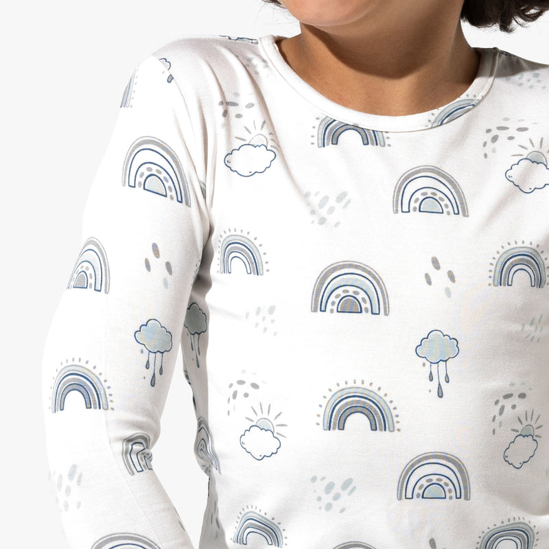 Grey Rainbows Bamboo Kids Pajamas