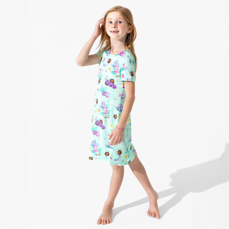 Gabby's Dollhouse: Cat Francisco Bamboo Girls' Short Sleeve Dress