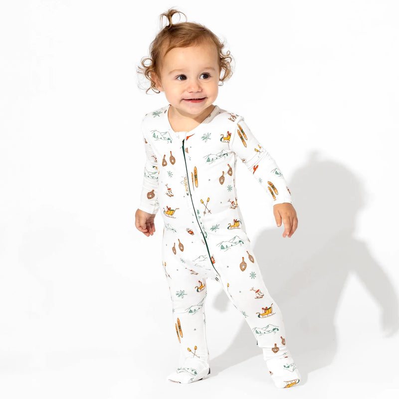 Vintage Holiday Bamboo Convertible Footie