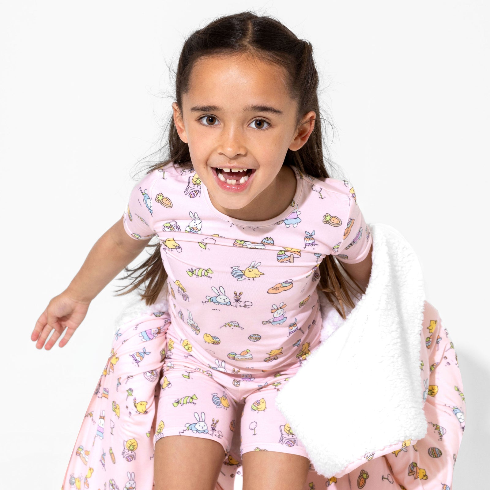 Easter Bunny Pink Bamboo Blanket