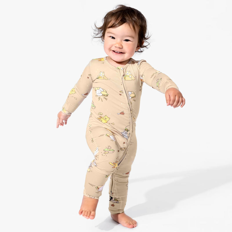 Foodie Cats Bamboo Convertible Footie
