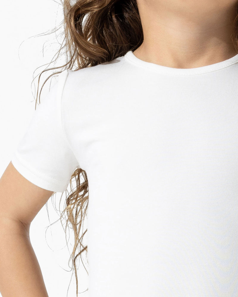 Milk White Bamboo Kids Pajama Short Set