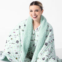 Minecraft Sleep Repeat Bamboo Sherpa Blanket