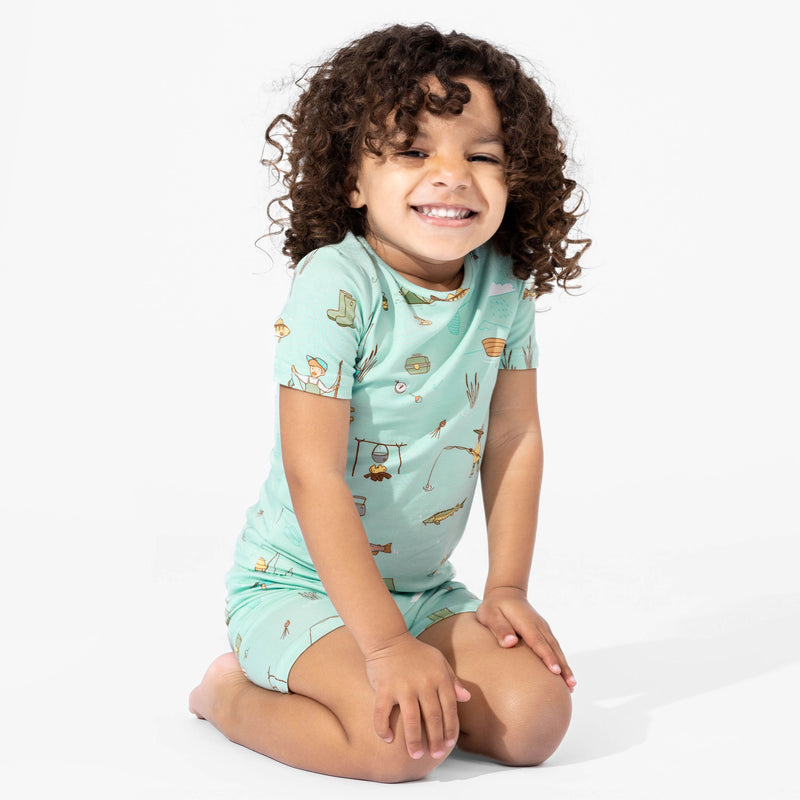Fishing Bamboo Kids Pajama Short Set