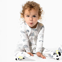 Grey Rainbows Bamboo Convertible Footie
