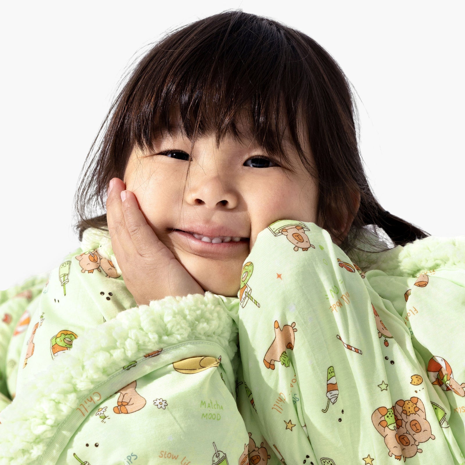 Capybara Boba Bamboo Sherpa Blanket